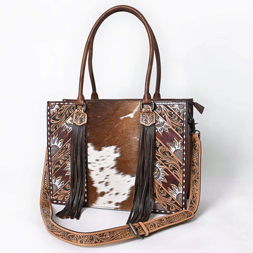 American Darling Hand Tooled Hair On Genuine Leather Women Bag Western Handbag Purse